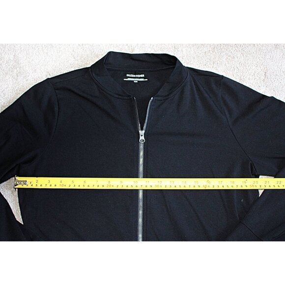 Eileen Fisher - Flight Jacket in Organic Cotton Stretch, color Black size Medium - Picture 6 of 11